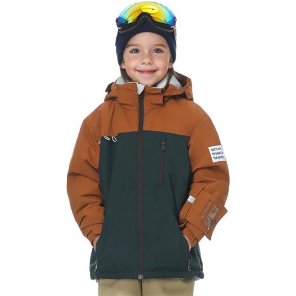 Kids Ski Jacket Waterproof Warm Winter Snow Coat With Hooded Outdoor